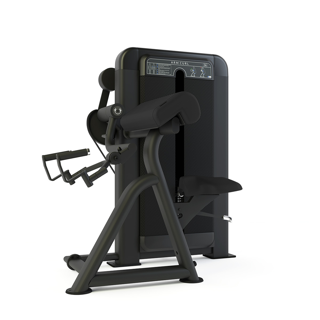 [PLS-STR-MACH-025] Pulse Club Line (Preacher) Arm Curl (Dependent Arm)1x100kg Weight Stack Tower in Sand Black with Black Upholstery