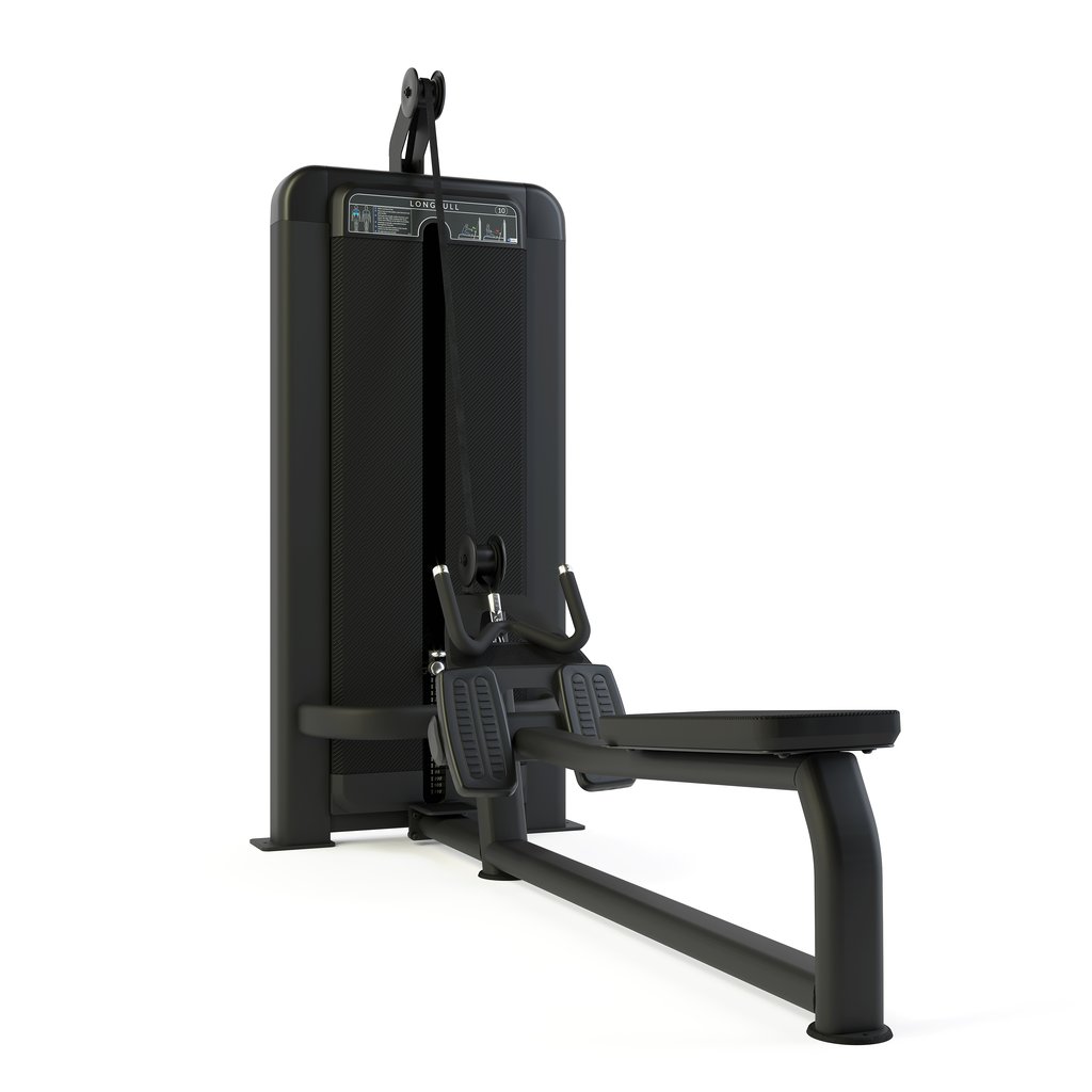 [PLS-STR-MACH-049] Pulse Club Line Long Pull1x100kg Weight Stack Tower in Sand Black with Black Upholstery