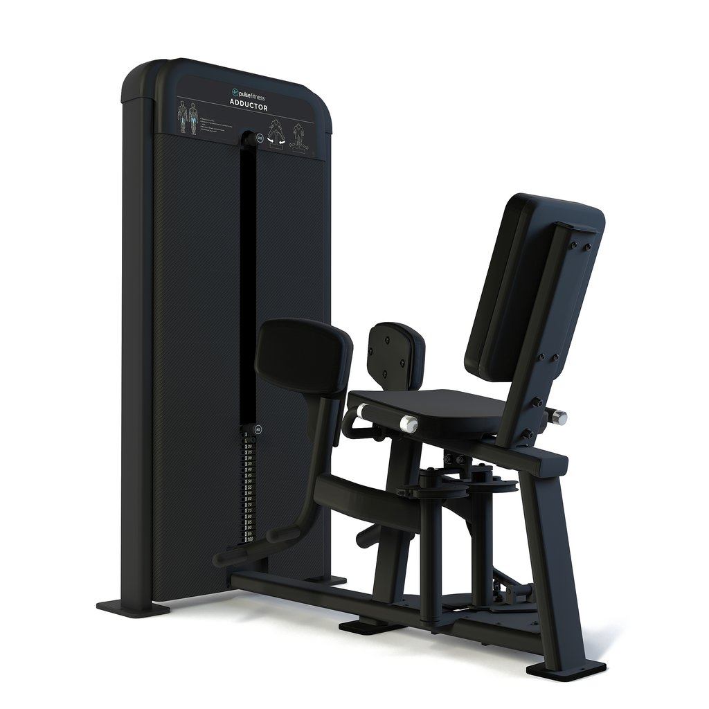 [PLS-STR-MACH-073] Pulse Premium Adductor (Independent Leg) 1x100kg Weight Stack Tower with 10.1" Touchscreen Console in Sand Black with Carbon F