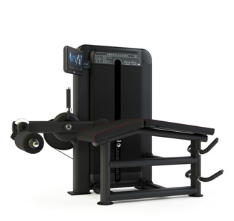 [PLS-STR-LGCRL-007] Pulse Premium Seated Leg Curl 1x100kg Weight Stack Tower with 10.1" Touchscreen Console in Sand Black with Carbon Fibre Uphols