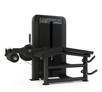 [PLS-STR-LGCRL-014] Pulse Club Line (Prone) Leg Curl1x100kg Weight Stack Tower in Sand Black with Carbon Fibre Upholstery Blue Stitching