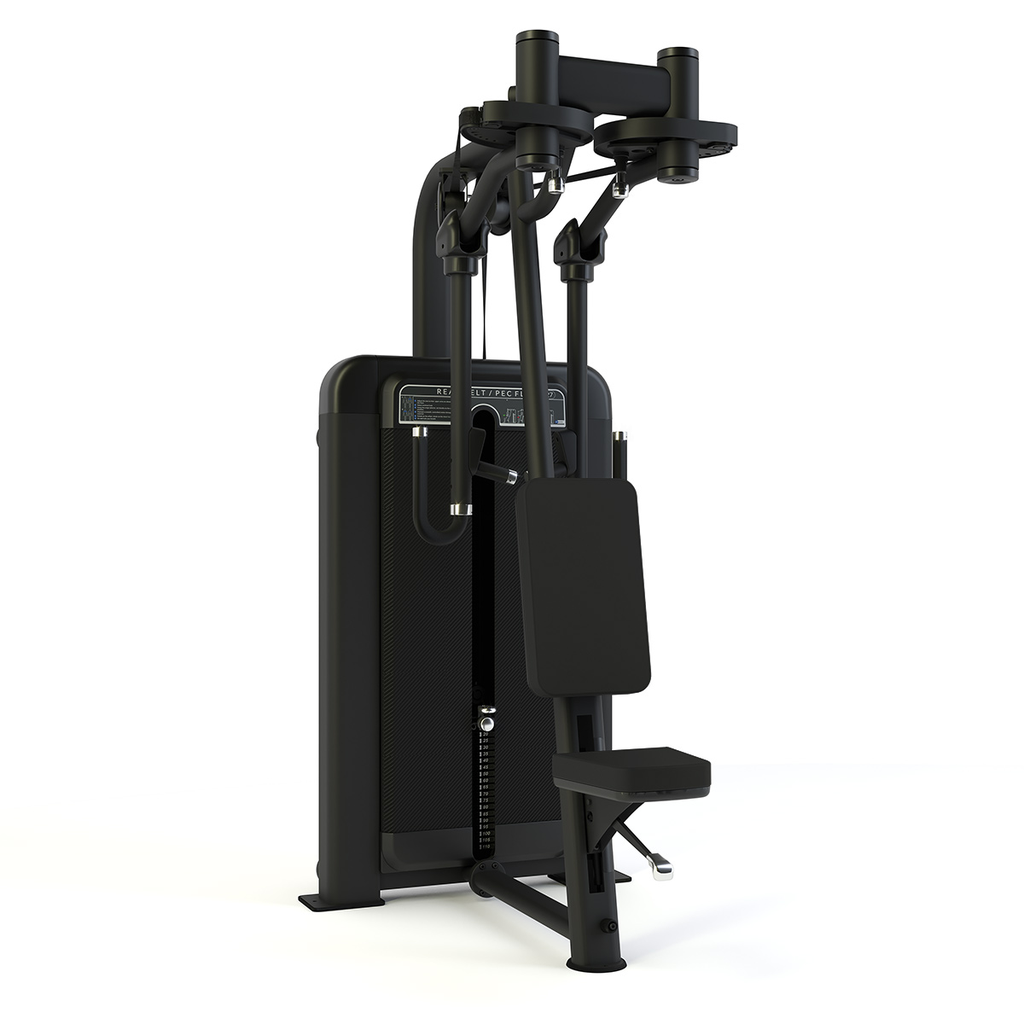 [PLS-STR-MACH-129] Pulse Premium Rear Deltoid / Pec Fly (Independent Arm)1x100kg Weight Stack Tower with 10.1" Touchscreen Console in Sand Black [PLS-STR-MACH-129]