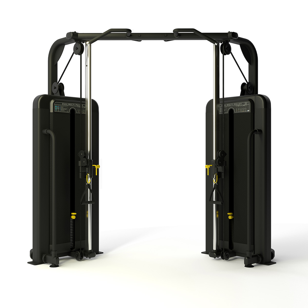 [PLS-STR-MACH-163] Pulse Premium Inclusive Dual Multi-Pulley IFI 1x100kg Weight Stack Tower with with 10.1" Touchscreen Console in Sand Black (TR