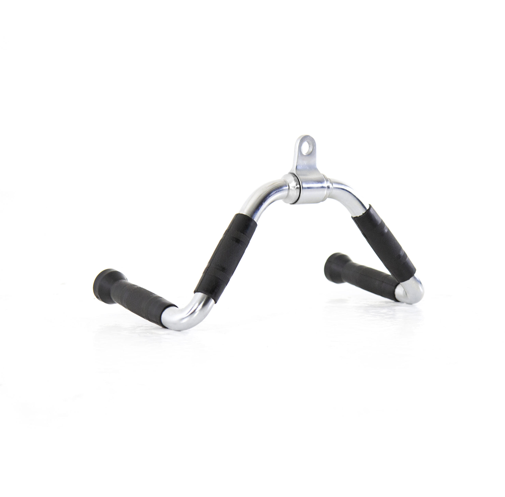 [PLS-STR-PLATE-004] Pulse Standard Seated Row Bar Club Line Bar (Chrome Plated) with Moulded Handgrips