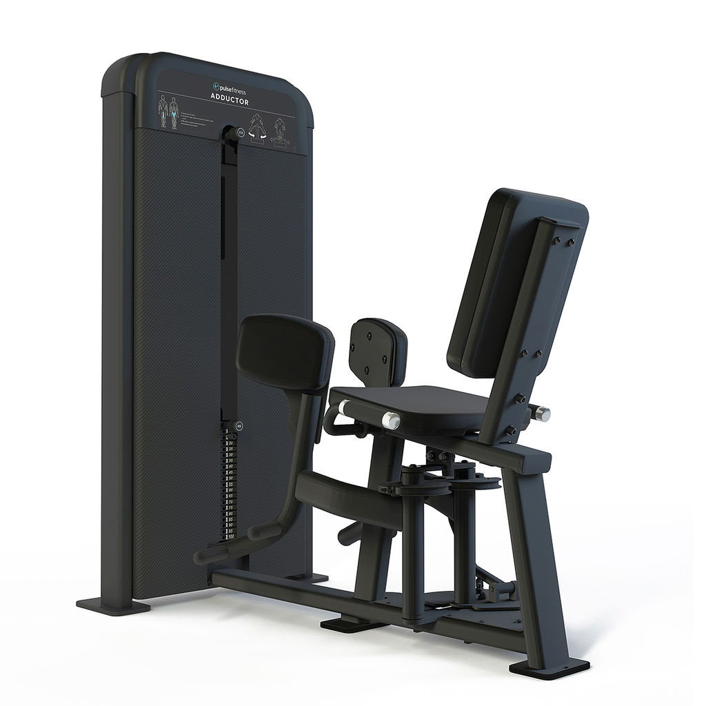 [PLS-STR-MACH-204] Pulse Classic Adductor (Independent Leg) 1x100kg Weight Stack Tower in Sand Black with Black Upholstery