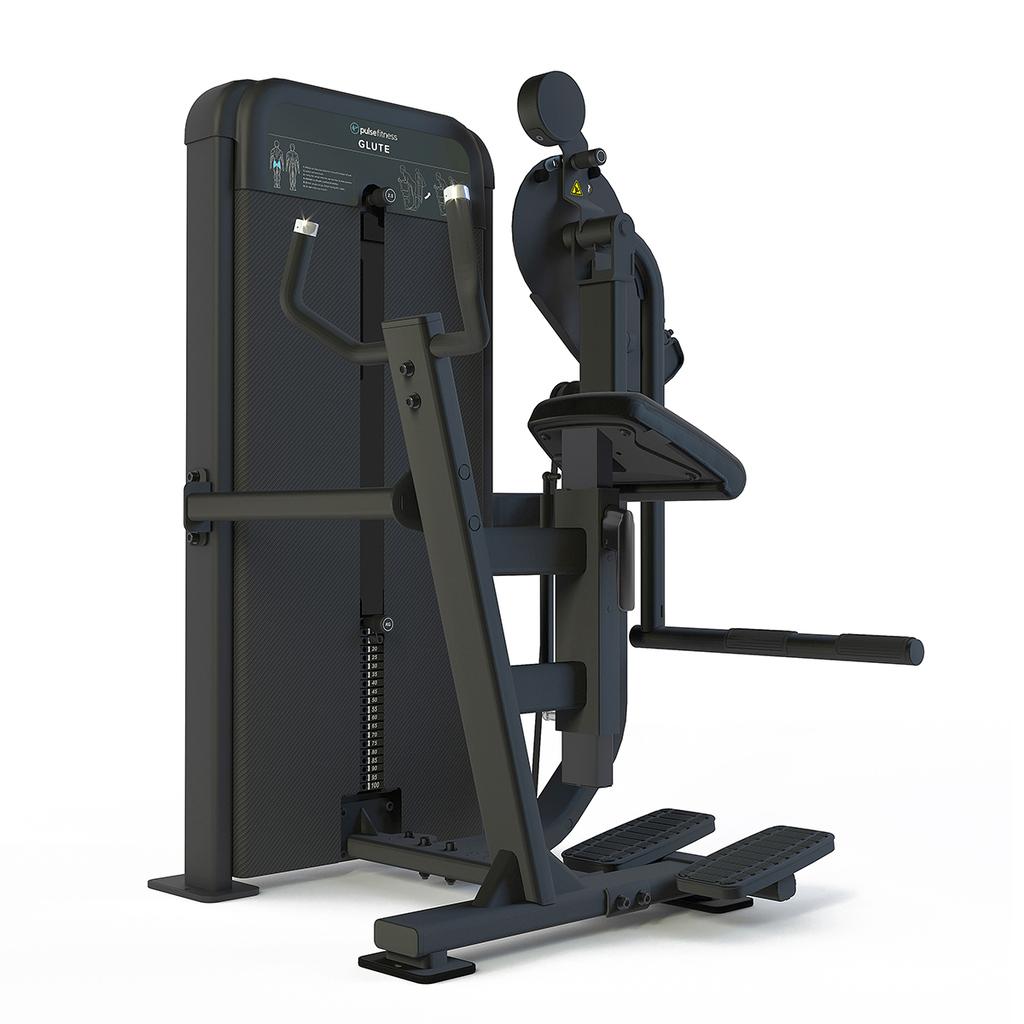 [PLS-STR-MACH-213] Pulse Classic Glute 1x80kg Weight Stack Tower in Sand Black with Black Upholstery
