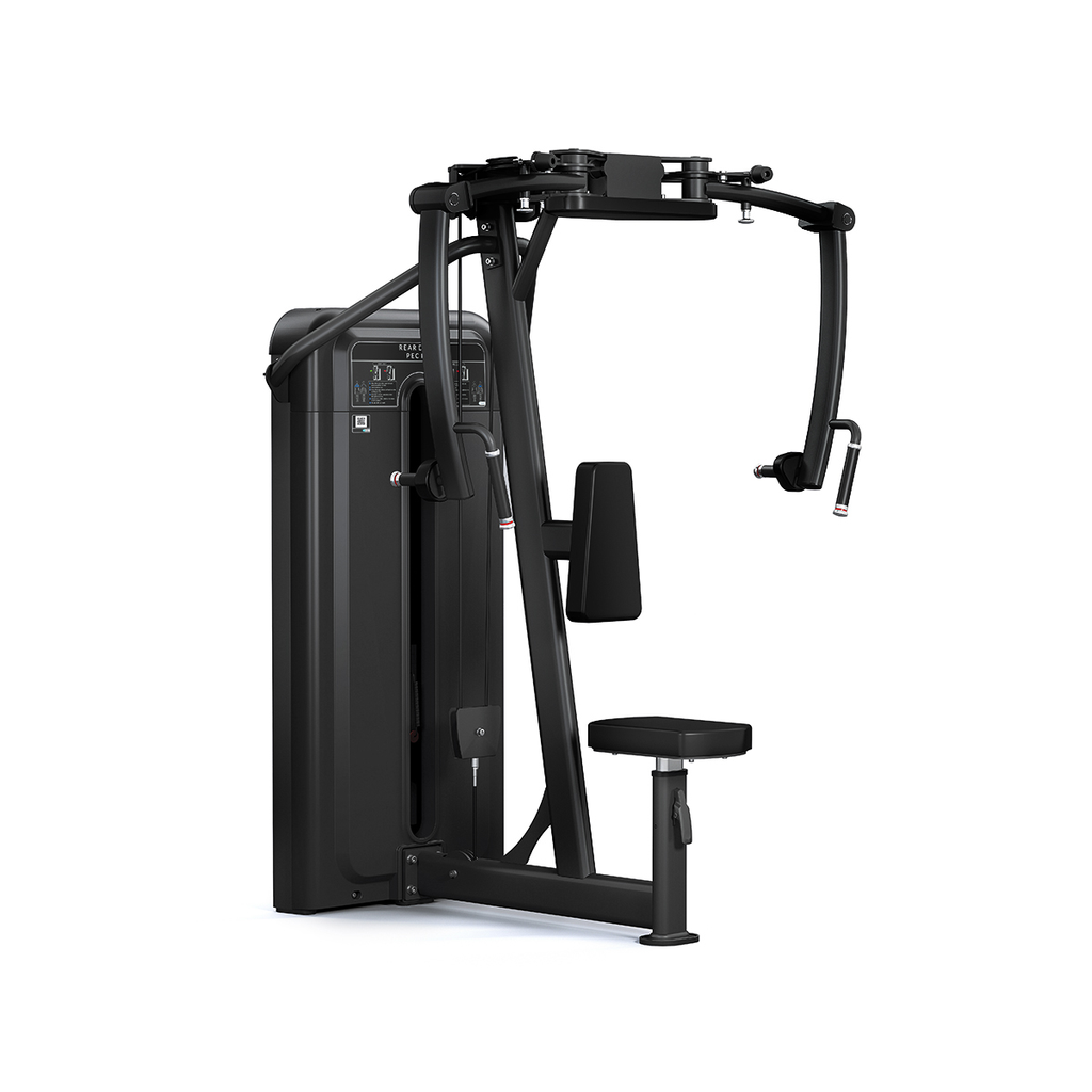 [PLS-STR-MACH-228] Pulse Dual Use Rear Deltoid / Pec Fly (Independent Arm) 1x86kg Weight Stack Tower in Sand Black with Black Upholstery