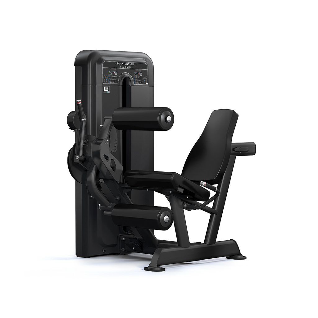 [PLS-STR-LGCRL-023] Pulse Dual Use Leg Extension / Seated Leg Curl 1x132kg Weight Stack Tower in Sand Black with Black Upholstery