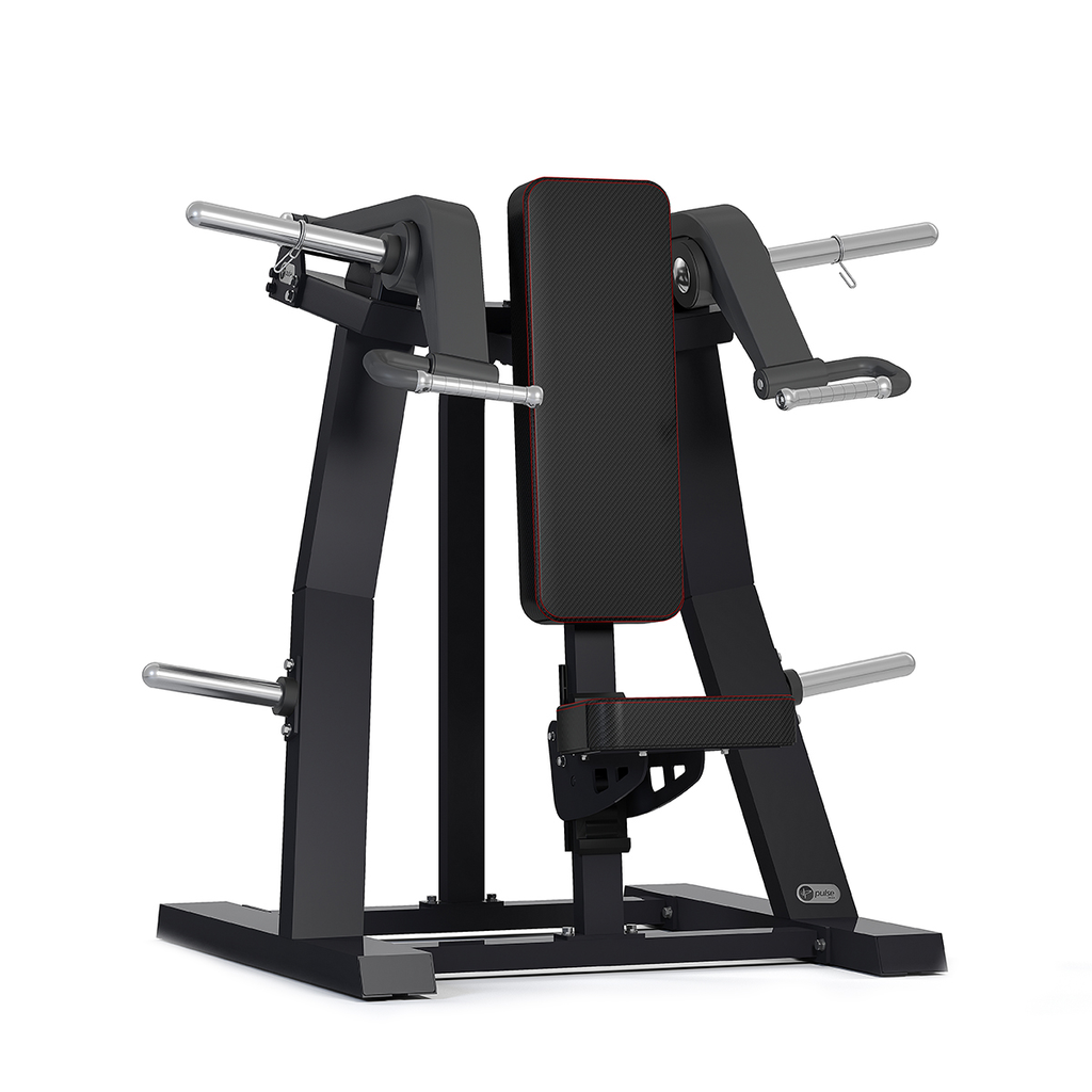 [PLS-STR-PLATE-005] Pulse Club Line Shoulder Press (Independent Arm) 200kg Total Plate Capacity in Sand Black with Black Upholstery