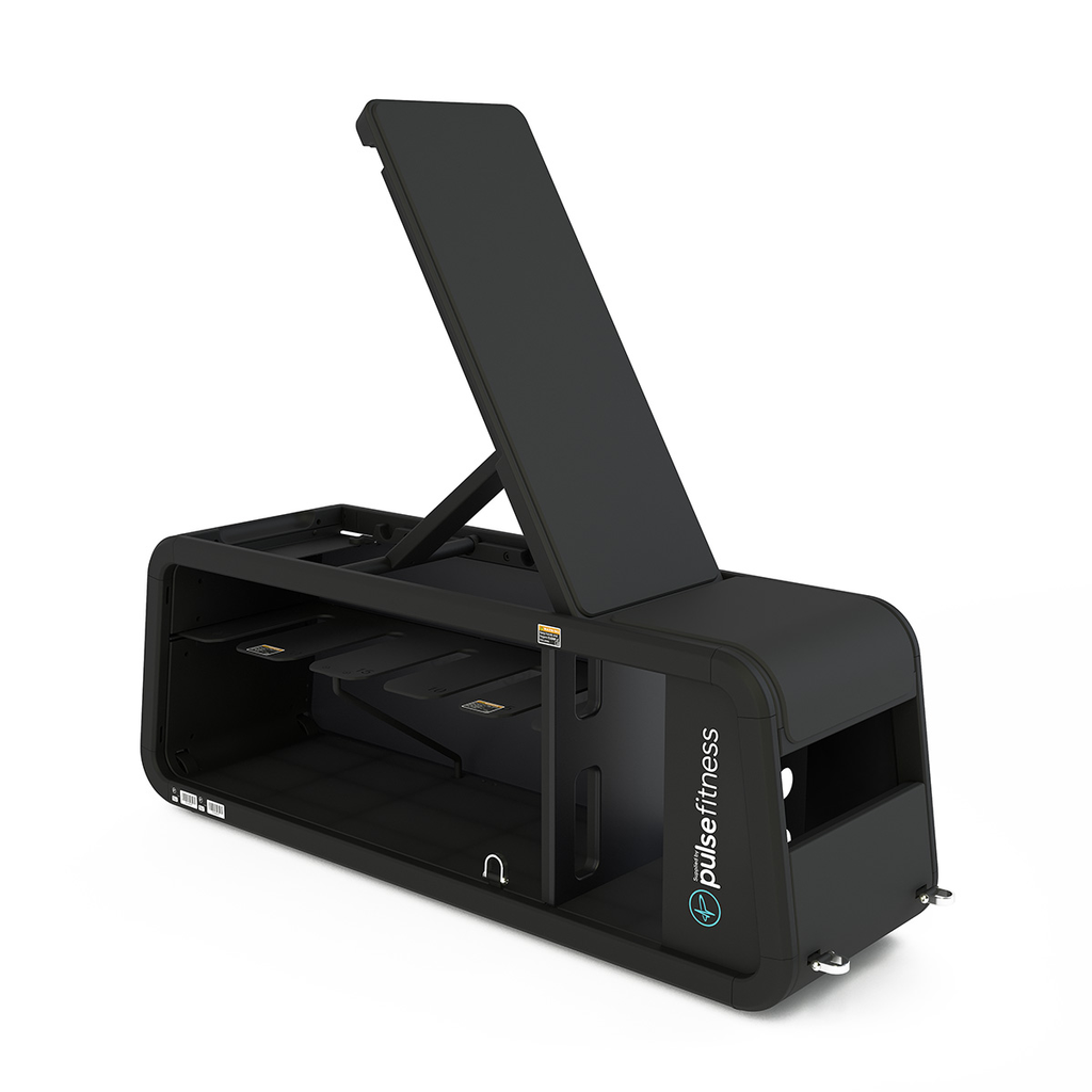 [PLS-STR-BENCH-008] Pulse Club Line Adjustable Storage Bench in Sand Black with Black Upholstery (new - not yet avaliable)