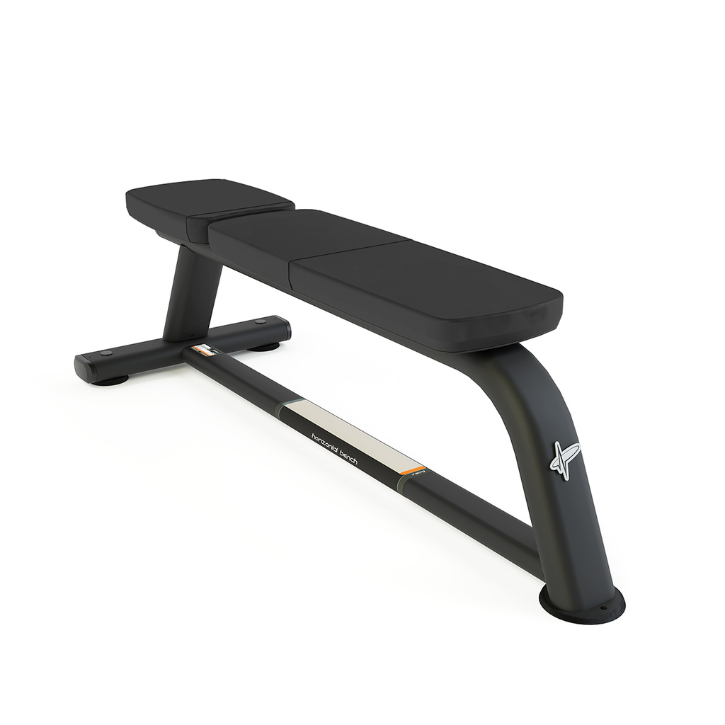 [PLS-STR-BENCH-010] Pulse Club Line Horizontal Bench in Sand Black with Carbon Fibre Upholstery Blue Stitching