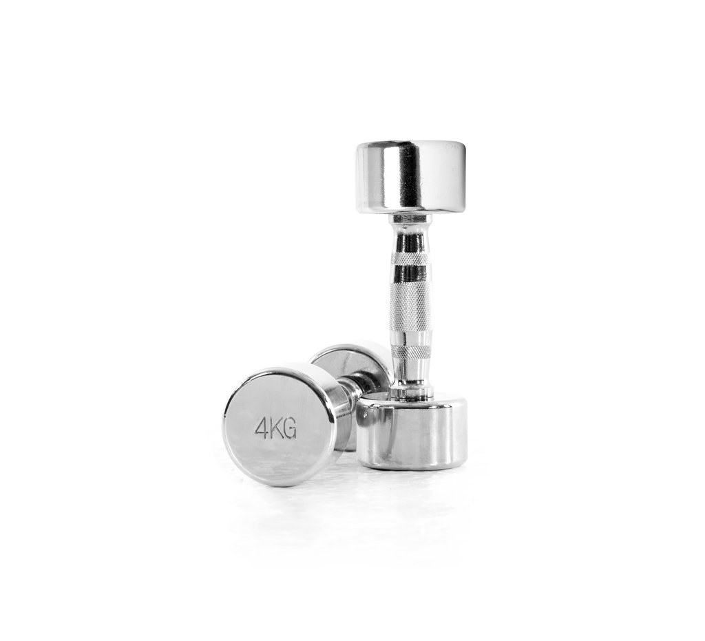 [PLS-STR-DUMBL-005] Pulse 4Kg Club Line Chrome Plated Dumbbells with Ergo Handgrips (in a Pair)
