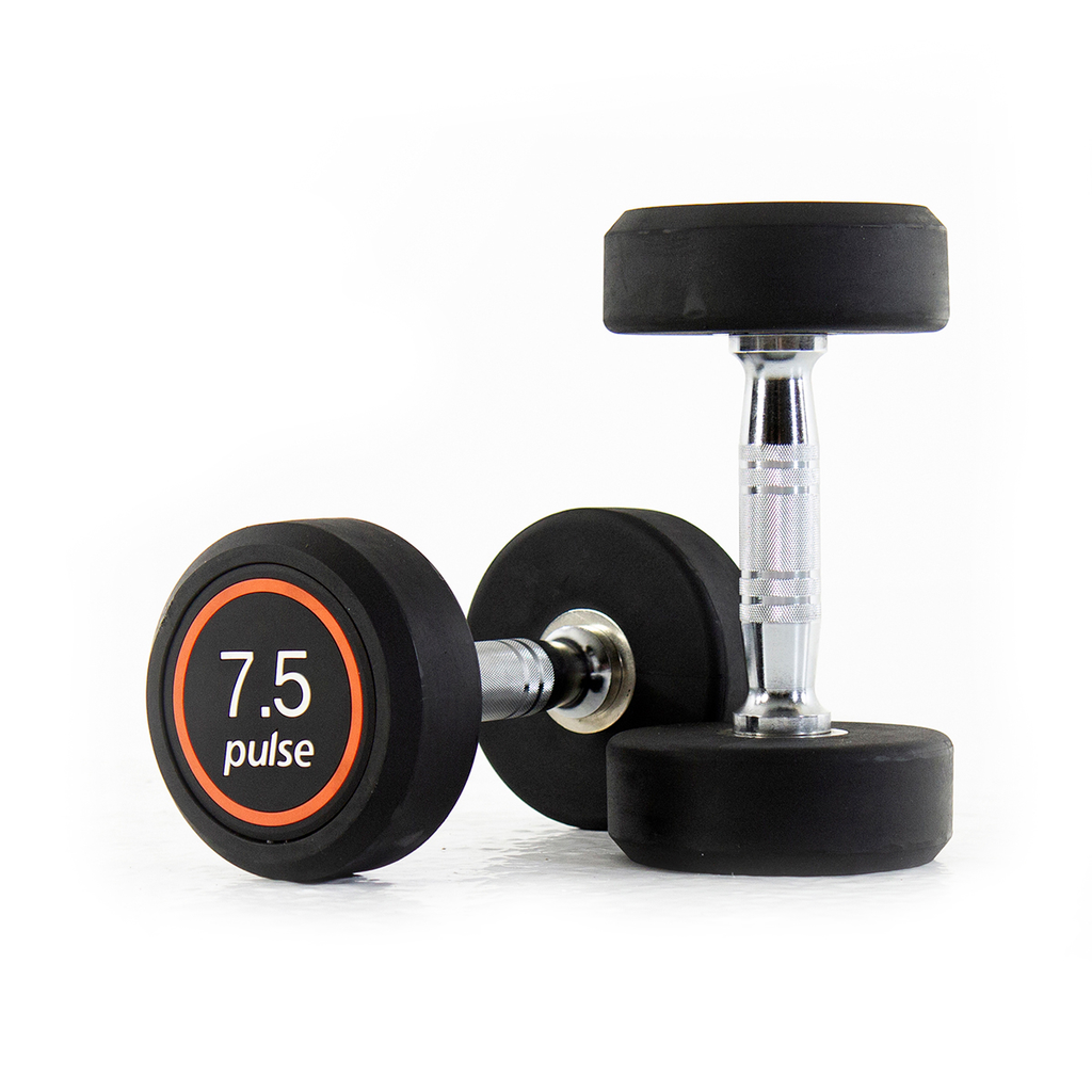 [PLS-STR-DUMBL-051] Pulse 7.5Kg Club Line Rubber Covered Dumbbells with Conical Handgrips (in a Pair)