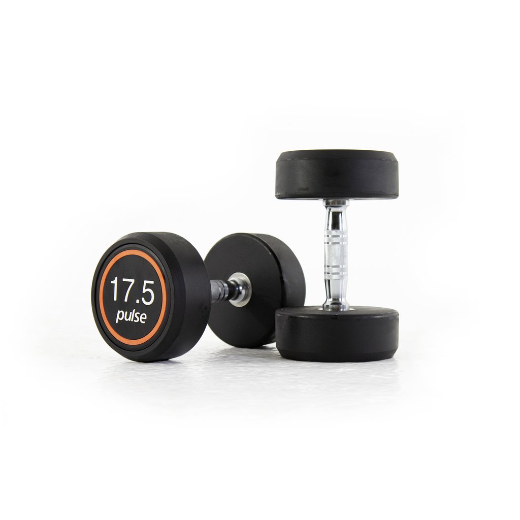 [PLS-STR-DUMBL-055] Pulse 17.5Kg Club Line Rubber Covered Dumbbells with Conical Handgrips (in a Pair)