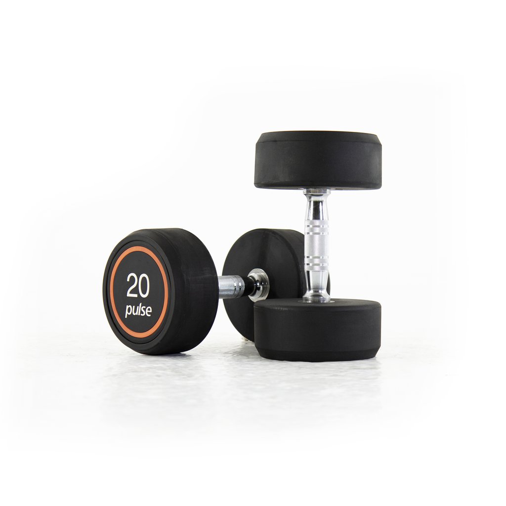 [PLS-STR-DUMBL-056] Pulse 20Kg Club Line Rubber Covered Dumbbells with Conical Handgrips (in a Pair)