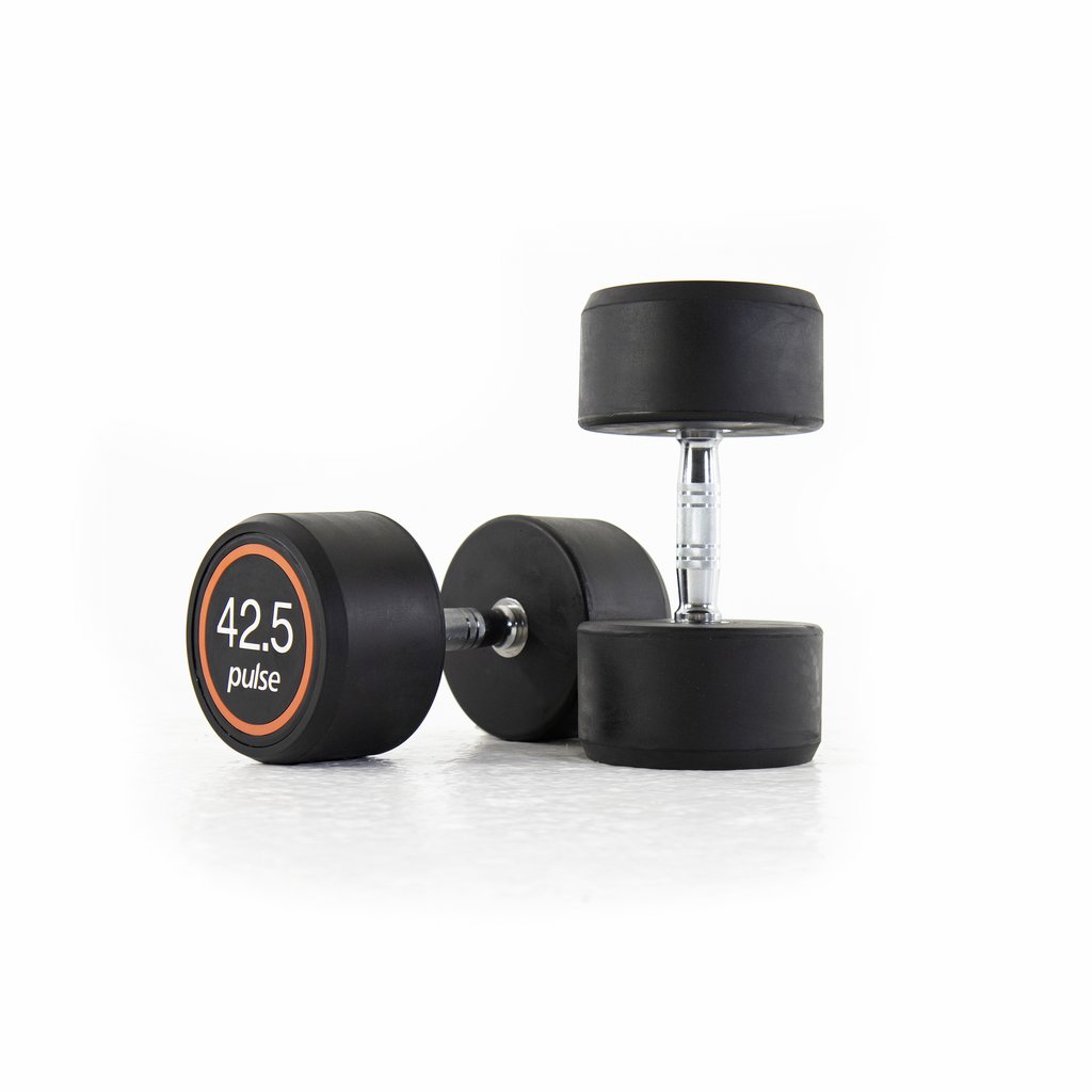 [PLS-STR-DUMBL-065] Pulse 42.5Kg Club Line Rubber Covered Dumbbells with Conical Handgrips (in a Pair)