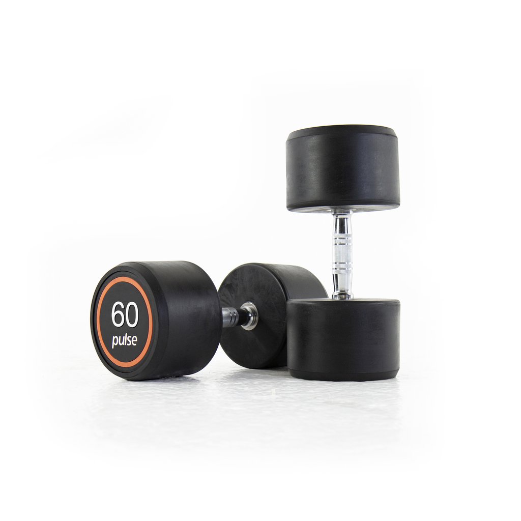 [PLS-STR-DUMBL-072] Pulse 60Kg Club Line Rubber Covered Dumbbells with Conical Handgrips (in a Pair)