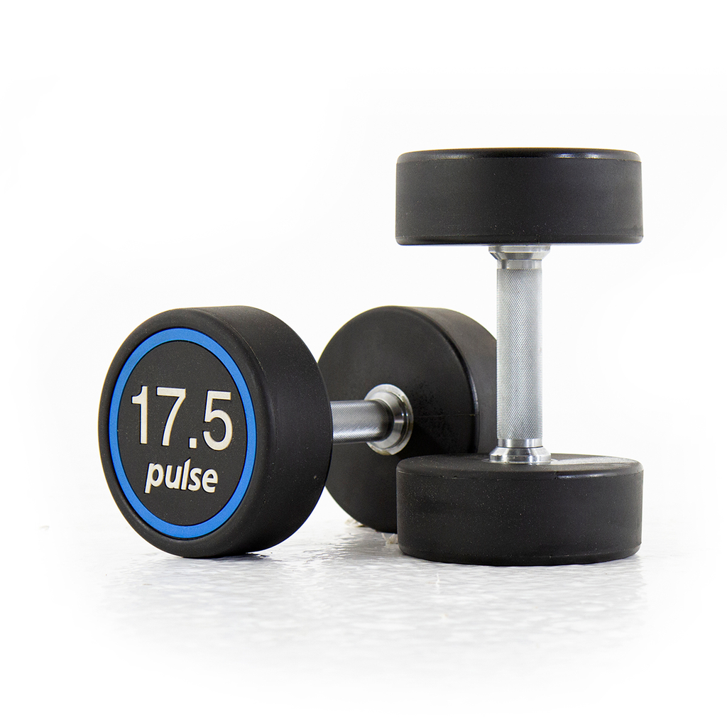 [PLS-STR-DUMBL-083] Pulse 17.5Kg Premium Polyurethane Covered Dumbbells with Conical Handgrips (in a Pair)