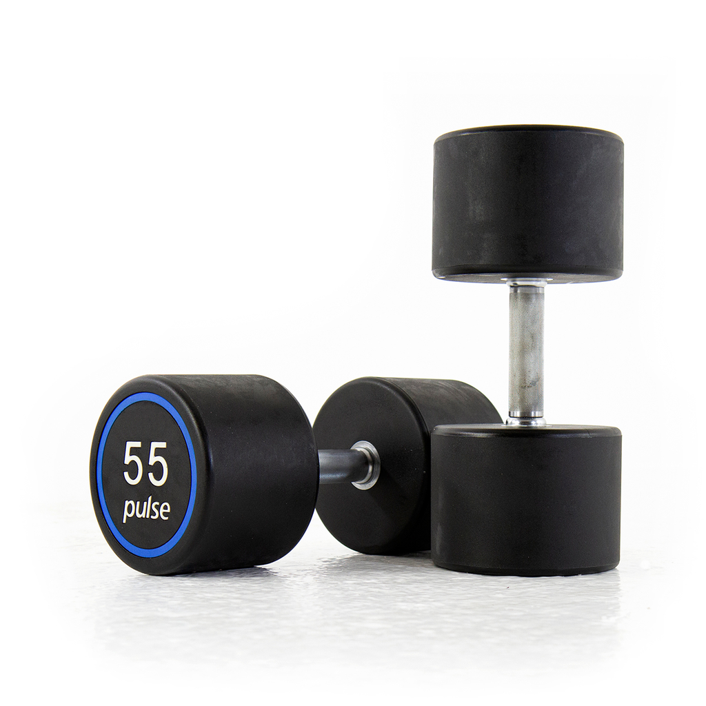[PLS-STR-DUMBL-098] Pulse 55Kg Premium Polyurethane Covered Dumbbells with Conical Handgrips (in a Pair)
