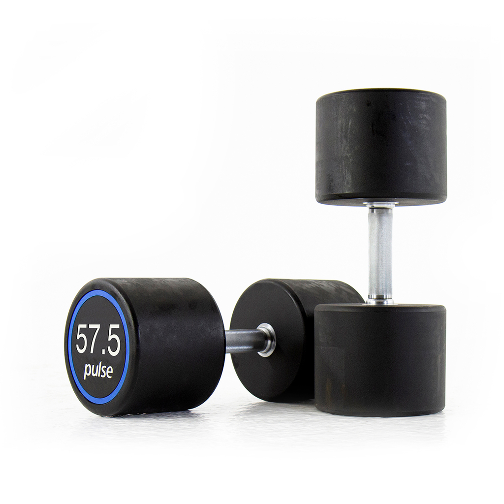 [PLS-STR-DUMBL-099] Pulse 57.5Kg Premium Polyurethane Covered Dumbbells with Conical Handgrips (in a Pair)