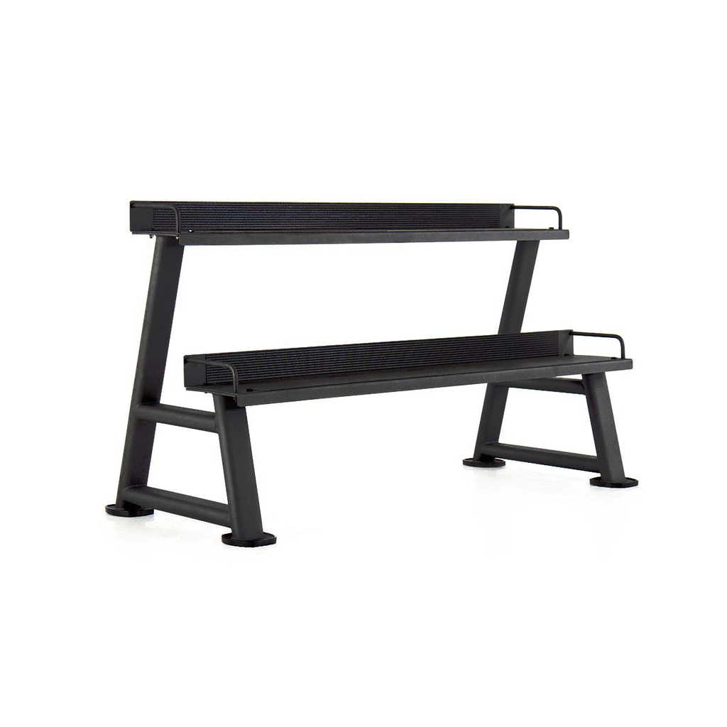 [PLS-STR-KETTL-001] Pulse 4 - 36kg (Black) Club Line Rubber Covered Kettlebell Set on two Double-Tier (Horizontal) Dumbbell Racks (holds 20 Kettle