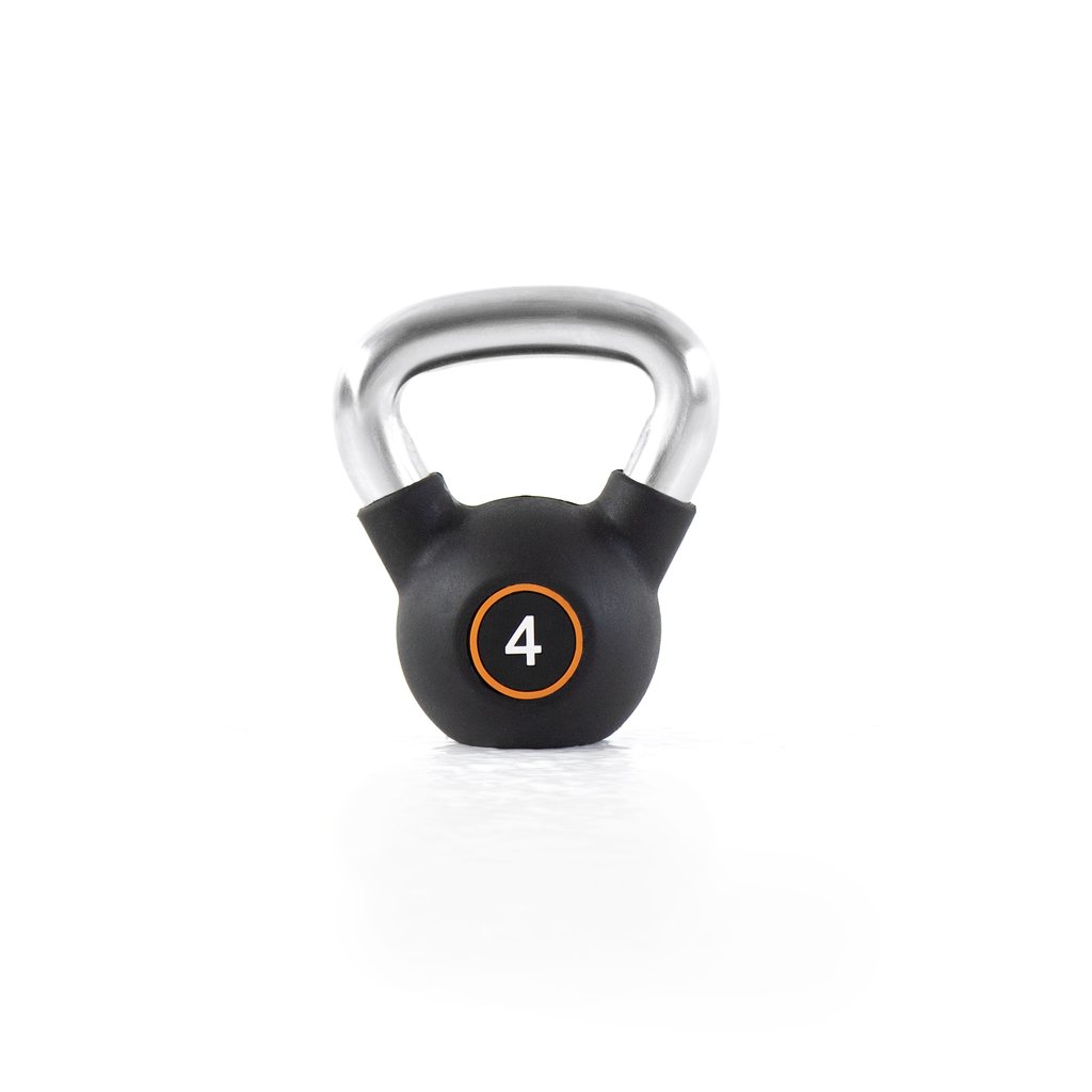 [PLS-STR-KETTL-003] Pulse 4kg (Black) Club Line Rubber Covered Kettlebell with Chrome Handgrip