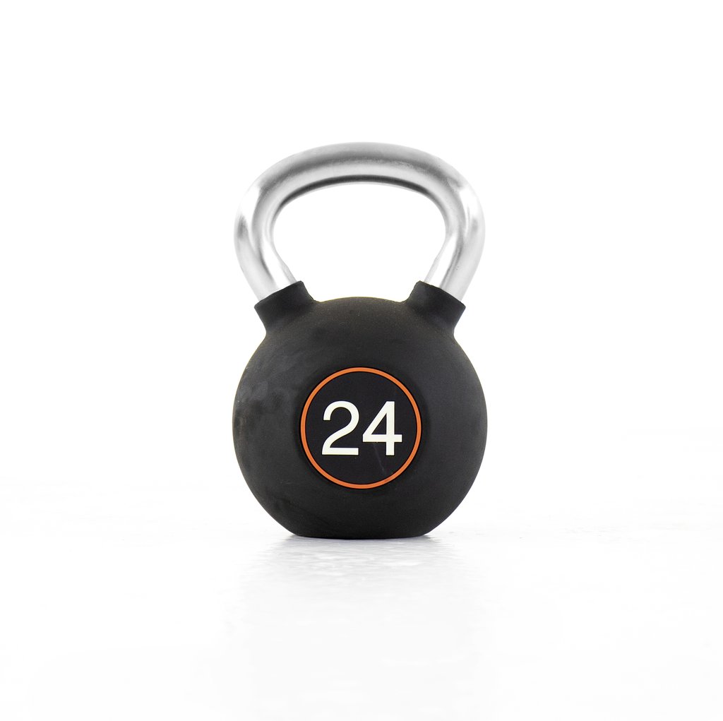 [PLS-STR-KETTL-010] Pulse 24kg (Black) Club Line Rubber Covered Kettlebell with Chrome Handgrip