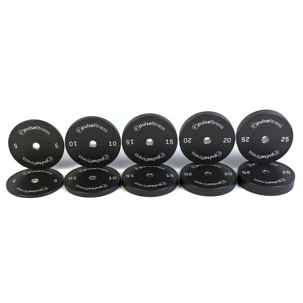 [PLS-STR-BUMPR-007] Pulse 5Kg-25Kg (Black) Classic Competition Training Bumper Plates (in Pairs)