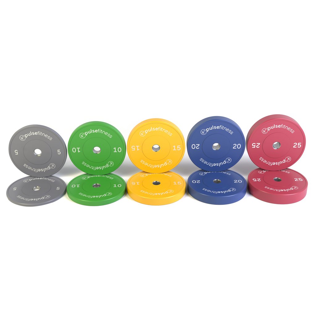 [PLS-STR-BUMPR-013] Pulse 177G: 5 - 25kg (Coloured) Set Classic Training Bumper Plates (in Pairs)