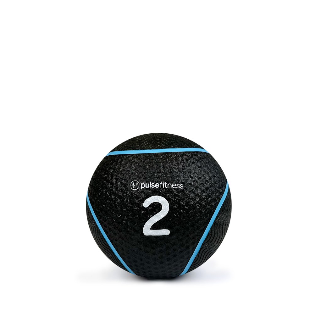 [PLS-ACC-MBALL-003] Pulse 2kg Club Line Rubber Medicine Ball with textured grip surface