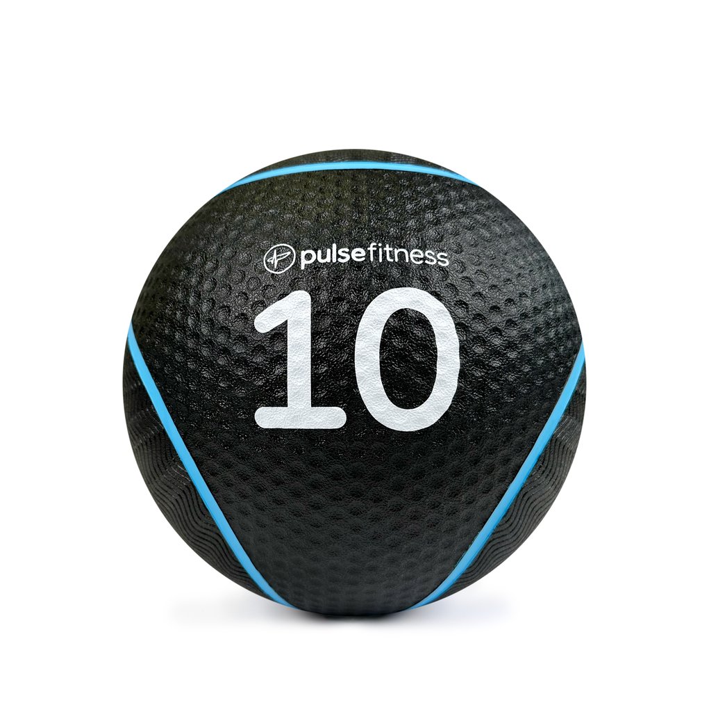 [PLS-ACC-MBALL-011] Pulse 10kg Club Line Rubber Medicine Ball with textured grip surface