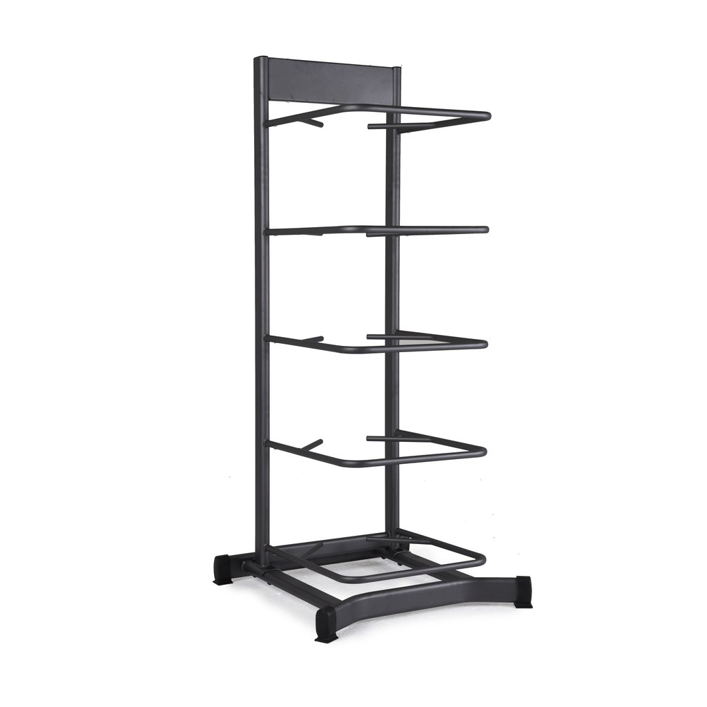 [PLS-ACC-RACK-007] Pulse Club Line BOSU Balance Trainer Set on a Vertical Rack (holds 5 Trainers) in Sand Black