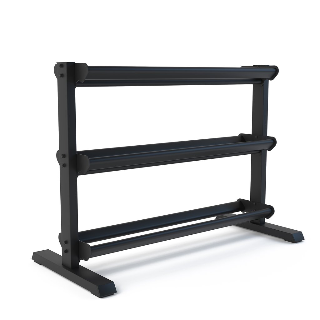 [PLS-ACC-RACK-010] Pulse Club Line Basebag Set 30kg - 50kg in 5kg increments on a Horizontal Rack (holds 5 Bags) in Sand Black